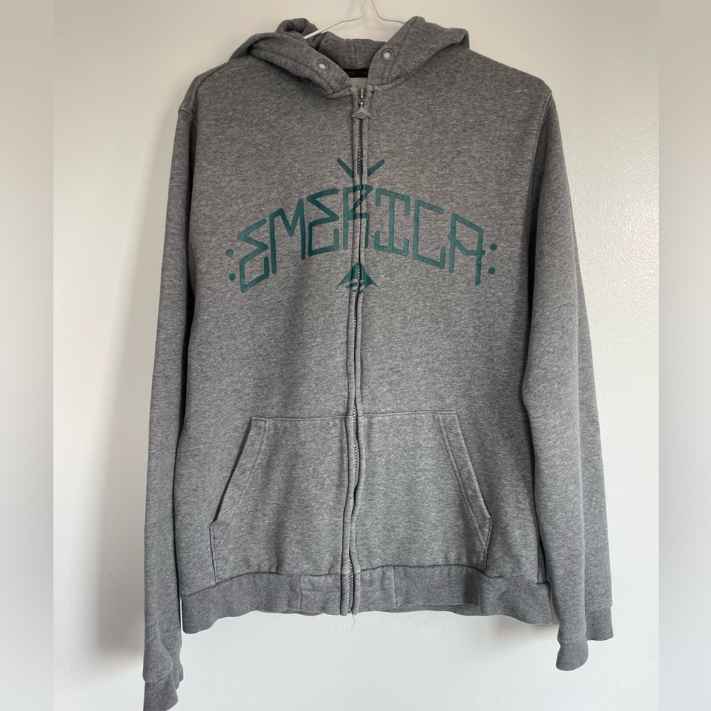 Emerica. Men’s Grey Zip Up Hoodie - Size Medium